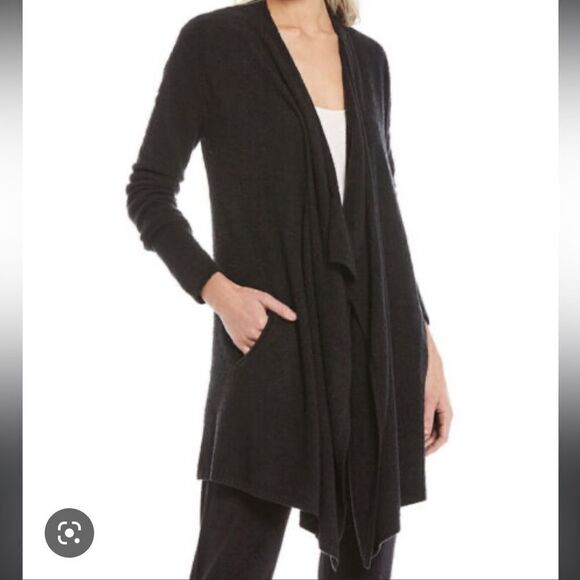 Barefoot Dreams Bamboo Chic Lite One Mile Cardigan Black XS - Picture 1 of 9